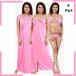 4পার্ট নাইটয়ার সেট (Pink)