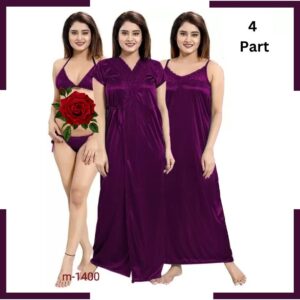 4 পার্ট নাইটয়ার সেট (Purple)